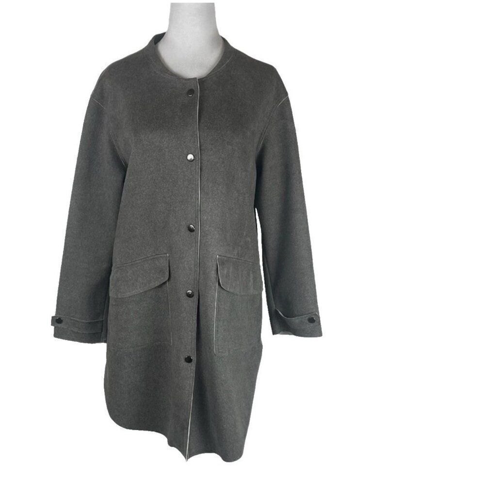 Luii Anthropologie Womens Overcoat Jacket S Gray Academia Raw edge NWT